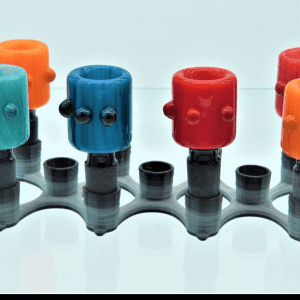 COLORED WITH 3 MARBEL ON THE TOP AND BLACK GLASS JOINT 18MM MALE