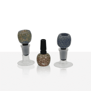 GOLD FUMED HONEYCOMB BOWL 14MM W/ BLACK TUBE JOIN