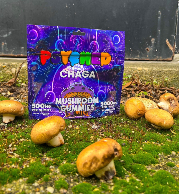 PSYCHED CHAGA GUMMIES 5000 MG MUSHROOM GUMMIES 10CT Gotham Distro X