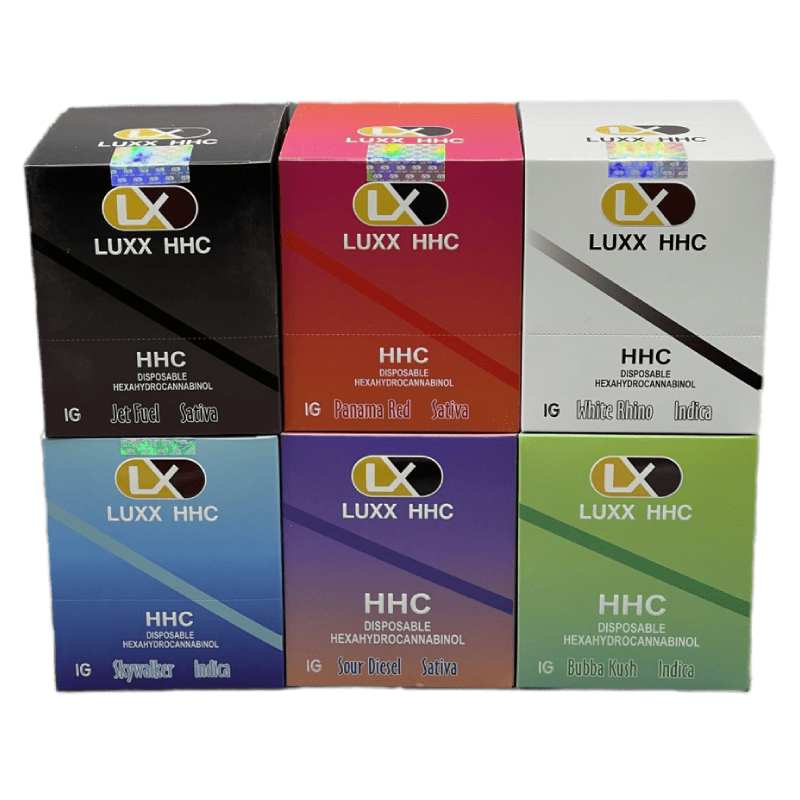 LUXX HHC DISPOSABLE WHITE RHINO BOX OF 10 Gotham Distro X OB Wholesale