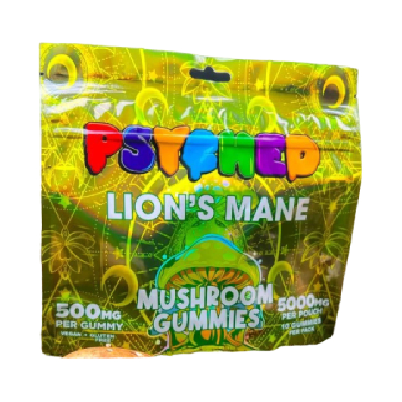 PSYCHED LION'S MANE GUMMIES 5000 MG MUSHROOM GUMMIES 10CT Gotham Distro