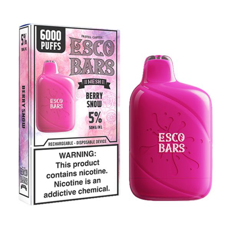 ESCO BARS PASTEL CARTEL MESH DISPOSABLE 6000PF BERRY SNOW BOX OF 10