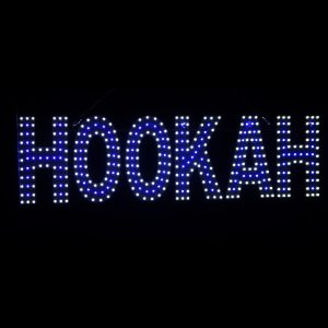 LED SIGN HOOKAH 30X8 WHITE &BLUE