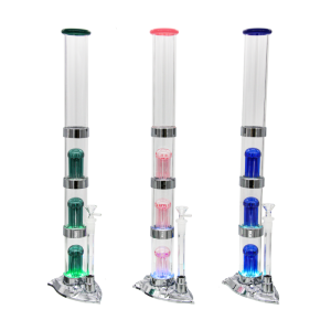 19” ADJUSTABLE MULTI CHAMBER PERCULATOR W/ LED LIGHT URBAN GLASS