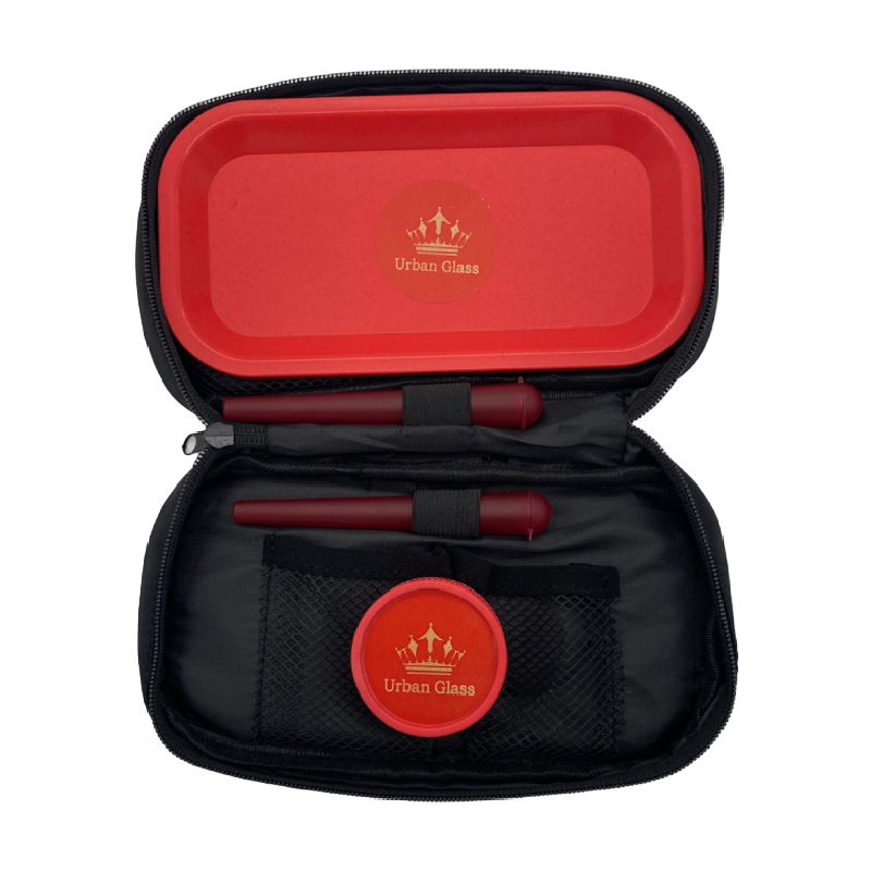 URBAN GLASS STASH POUCH TRAY/GRINDER SET Gotham Distro