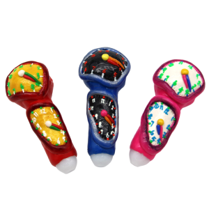 5.5''CLAY HANDPIPE WITH CLOCK DESIGN (GHP 1152)