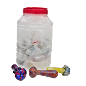 4'' HEAVY ASSORTED HAND PIPE 15CT JAR