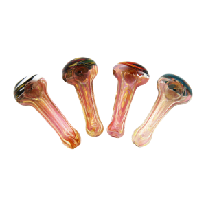 3.5' GOLD FUMED HAND PIPE WITH REVERSE ARTWORK ON THE HEAD