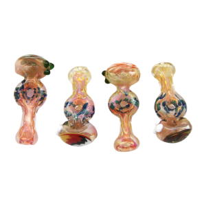 3.5'' GOLD FUMED HAND PIPE WITH REVERSE ARTWORK ON THE HEAD