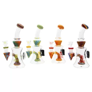 8'' URBAN GLASS WATERPIPE W/ OLD RECORD PLAYER DESIGN