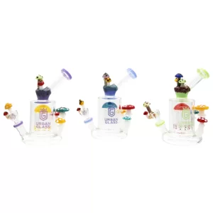 7'' 10 ARM PERC URBAN GLASS MUSHROOM WATERPIPE