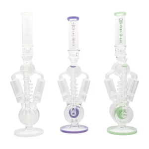 19” GLASS COIL DOUBLE MATRIX WATERPIPE