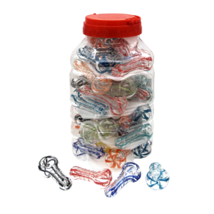 2.5'' SWIRL COLOR RIM HAND PIPE 48CT JAR