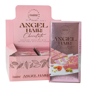 BEEMAX ANGEL HAIR STYLE CHOCOLATE (RASPBERRY CHOCOLATE WITH COTTON CANDY  & PISTACHIO CREAM) - BOX OF 6