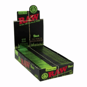 RAW 1.25 BLACK ORGANIC HEMP 24 PER BOX