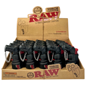 RAW Torch Lighter Black 20 Per Box by RAW – Distributed by Gotham Distro NY – wholesale smoke distributor ny