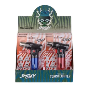 SMOXY TORCH LIGHTER HERO MIXED COLOR WINDPROOF -BOX OF 6 (ST204D)