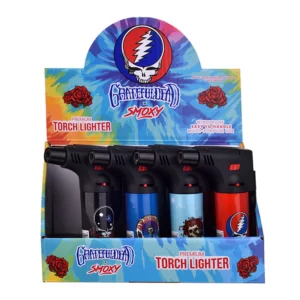 GRATEFULDEAD X SMOXY TORCH LIGHTER MEDIUM MIXED COLOR WINDPROOF – BOX OF 12 (GD 102D)