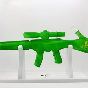 HIPSTER SHOTGUN STYLE GREEN GLASS WATERPIPE (GS022G)