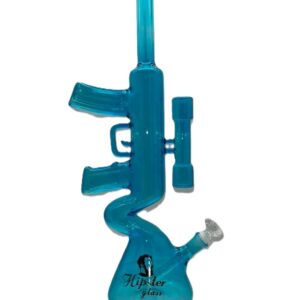 HIPSTER RIFLE STYLE PRISM RANGER  BLUE GLASS WATERPIPE (GS044BL)