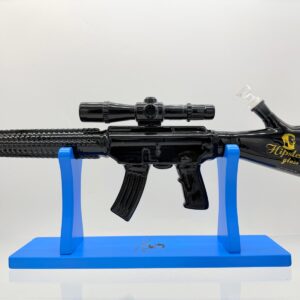 HIPSTER SHOTGUN STYLE BLACK GLASS WATERPIPE (GS022BK)