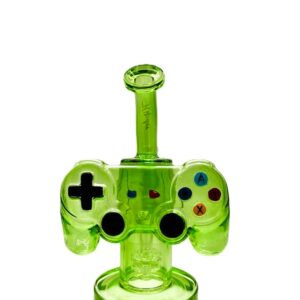HIPSTER GAME CONTROLLER STYLE PRISM GLASS WATERPIPE GREEN  (GS042)