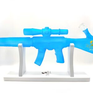 HIPSTER SHOTGUN STYLE BLUE GLASS WATERPIPE (GS022B)