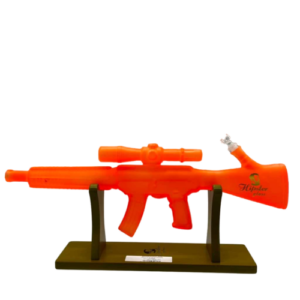 HIPSTER SHOTGUN STYLE ORANGE GLASS WATERPIPE (GS0220)
