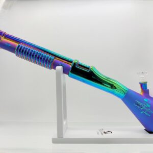 HIPSTER MACHINE GUN STYLE GREEN GLASS WATERPIPE (GS024)