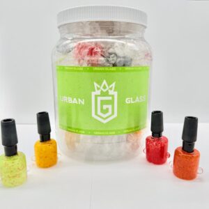 US COLORED BOWL WITH THREE COLORED MARBLES ON THE BOWL - 25CT JAR