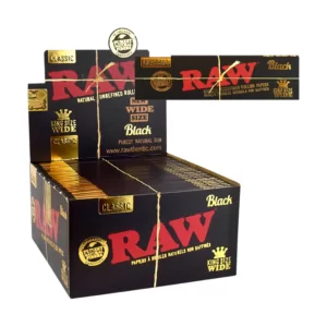 RAW KINGSIZE WIDE BLACK CLASSIC 50 PER BOX