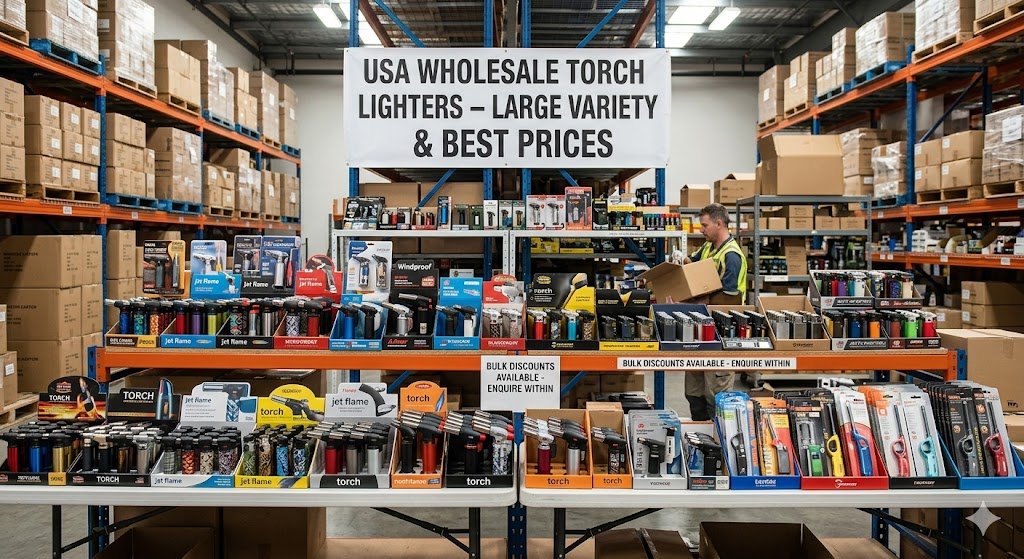 Variety of butane torch lighters available for wholesale purchase