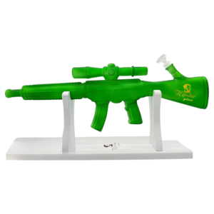 HIPSTER SHOTGUN STYLE GREEN GLASS WATERPIPE (GS022G)