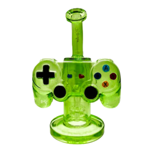 HIPSTER GAME CONTROLLER STYLE PRISM GLASS WATERPIPE GREEN  (GS042)