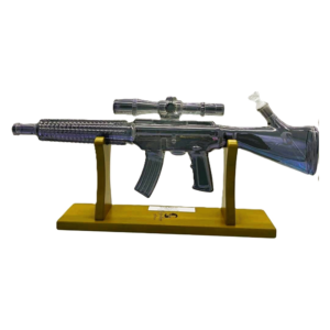 HIPSTER RIFLE STYLE PURPLE GLASS WATERPIPE (GS023PU)