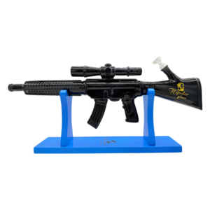 HIPSTER SHOTGUN STYLE BLACK GLASS WATERPIPE (GS022BK)