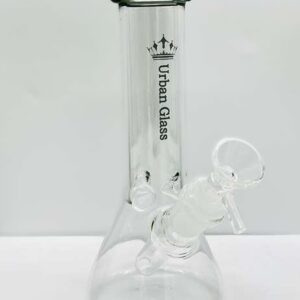 10'' GLASS WATERPIPE W/ COLORED MOUTHPIECE ,W/ GLASS DOWN STEM AND GOG BOWL (ZQ 010)