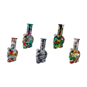 HIPSTER SKULL GRAFFITI BEAKER BONG (BLMIN 05B)