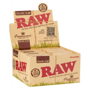 RAW KINGSIZE SLIM+TIPS ORGANIC HEMP CONNOISSEUR 24 PER BOX