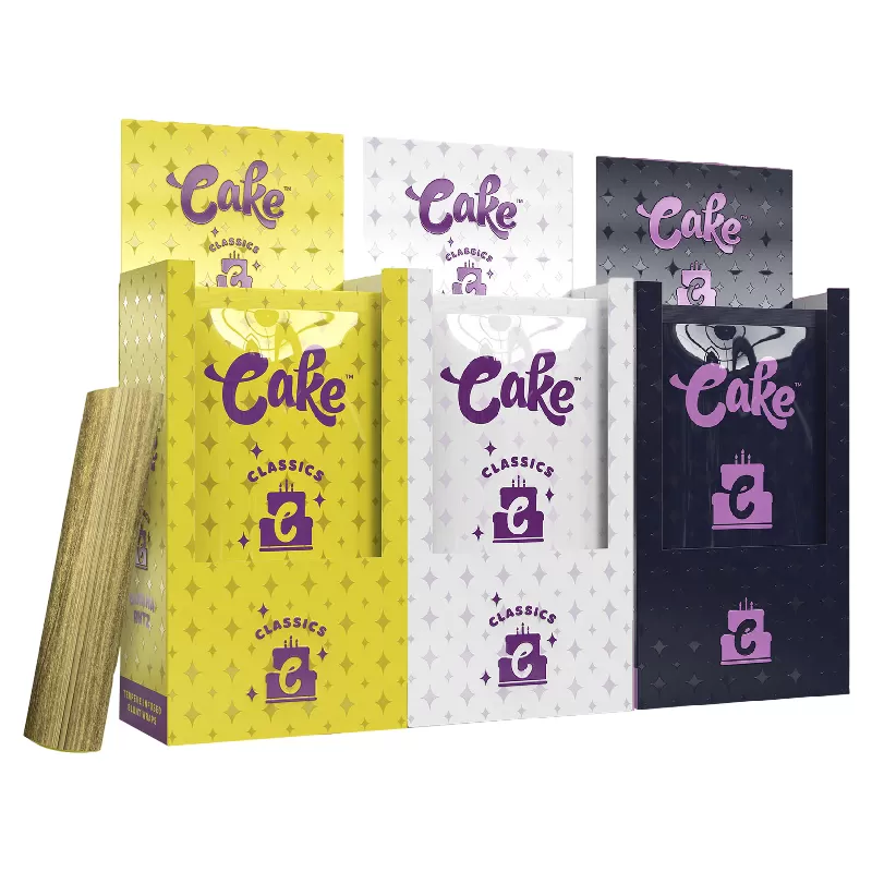 CAKE TERPENE INFUSED BLUNT WRAP 25CT Terpene Infused Blunt Wraps by Cake – distributed by Gotham Distro