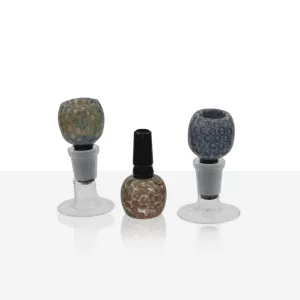 GOLD FUMED HONEYCOMB BOWL 14MM W/ BLACK TUBE JOIN