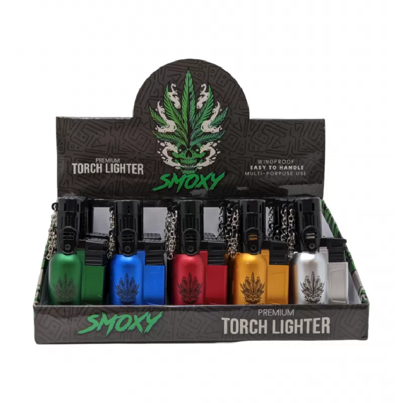 SMOXY MINI TORCH LIGHTER - TRON METAL - ASSORTED COLORS 20CT DISPLAY