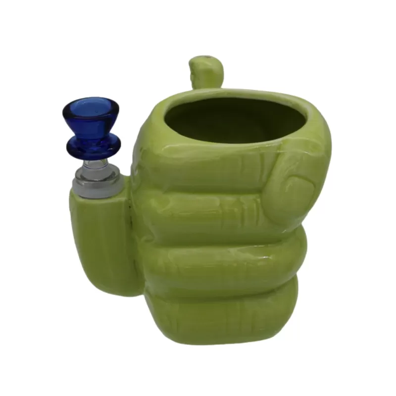 6” green ceramic dinosaur-shaped waterpipe – Gotham Distro