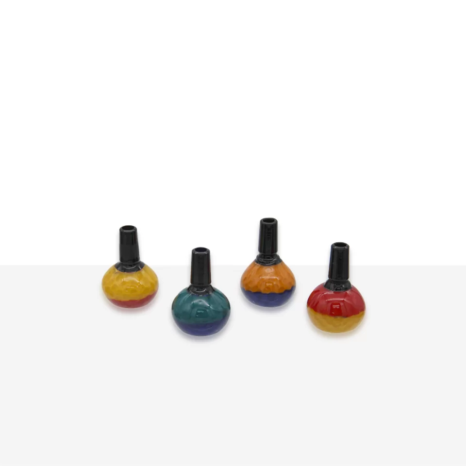 DOUBLE COLOR  HONEYCOMB BOWL 14MM W/ BLACK TUBE JOIN