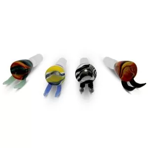 FUNNEL BOWL W/ TWO COLORED HORN