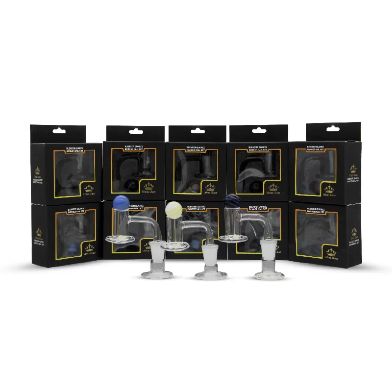 URBAN GLASS BLENDER STYLE QUARTZ BANGER SET WITH   FRIT  CARB CAP