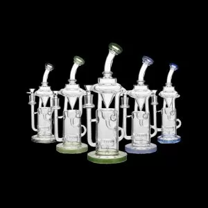 13'' 2 ARM RECYCLER W/ TOP CONE CHAMBER URBAN GLASS WATERPIPE