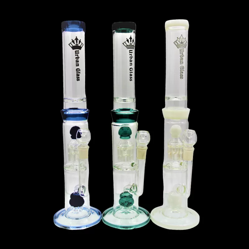 18'' DOUBLE TREE GLASS WATERPIPE