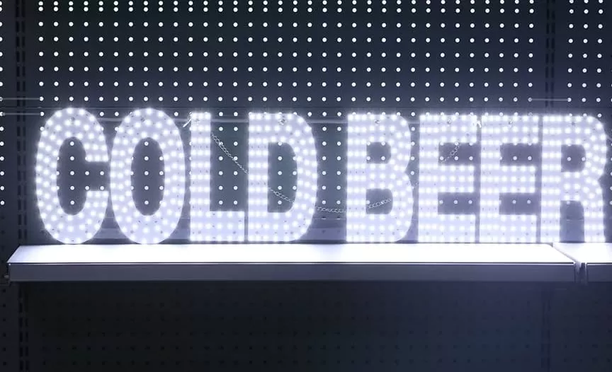 LED SIGN COLD BEER 38X9 WHITE
