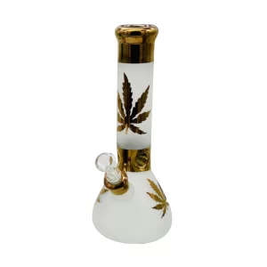 12'' GOLD FROSTED LEAF WATERPIPE